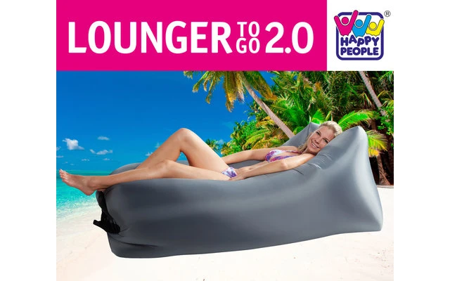 Happy People Luftsessel Lounger To-Go 2.0 Grau 2 Happy People Luftsessel Lounger To-Go 2.0 Grau – Bild 2
