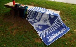 VW Collection T1 Bulli Strandtuch 160 X 90 Cm Blau / Weiß -BergFit Outdoor Angebote Store 393067 2858477 1