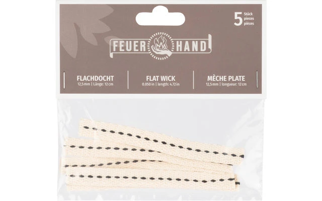 Feuerhand Flachdocht 12,5 Mm X 12 Cm (5 Stk) 1 Feuerhand Flachdocht 12,5 Mm X 12 Cm (5 Stk)