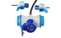 PAT Adapterkabel 150 Cm 3 X 2,5 Mm² Von Schuko Stecker Nach 1x CEE Und 2x Schuko Steckdose -BergFit Outdoor Angebote Store 446930 3407696