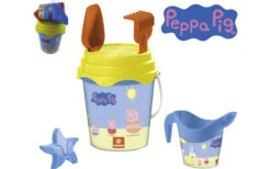 Happy People Peppa Pig Eimer-Set Mit Förmchen, Schaufel, Harke Und Gießkanne