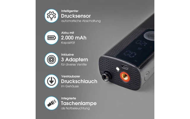 Xlayer Mobiler Akku-Luftkompressor 8.0 Bar 2.000 MAh 3 Xlayer Mobiler Akku-Luftkompressor 8.0 Bar 2.000 MAh – Bild 3